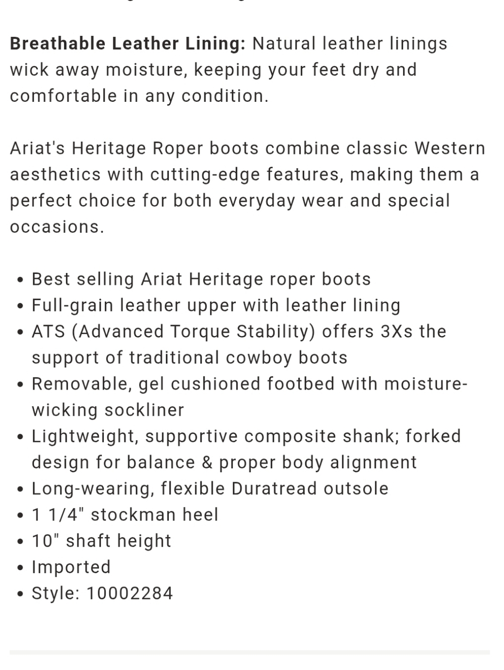 Ariat Mens Heritage Roper Western Boot Round Toe 10D Oiled Brown Distressed - Picture 14 of 14